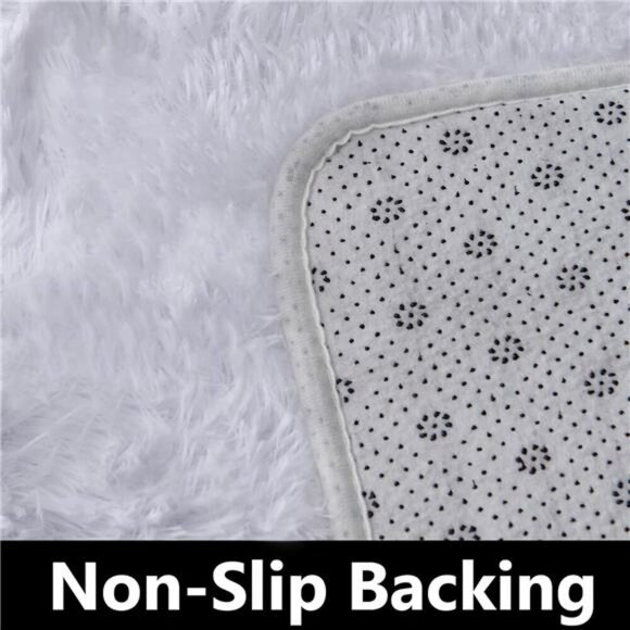 Soft Velvet Shag Area Rug Non Slip Fluffy Carpet for Bedroom Living Room Floor - Picture 5 of 7